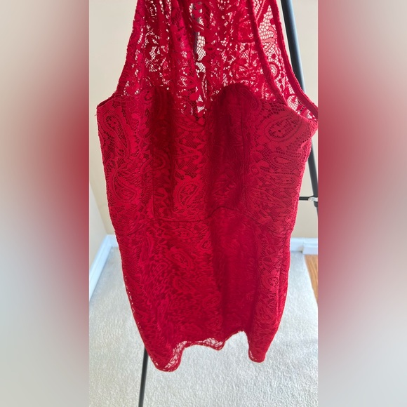 Red Lace Cocktail Dress - Picture 1 of 5